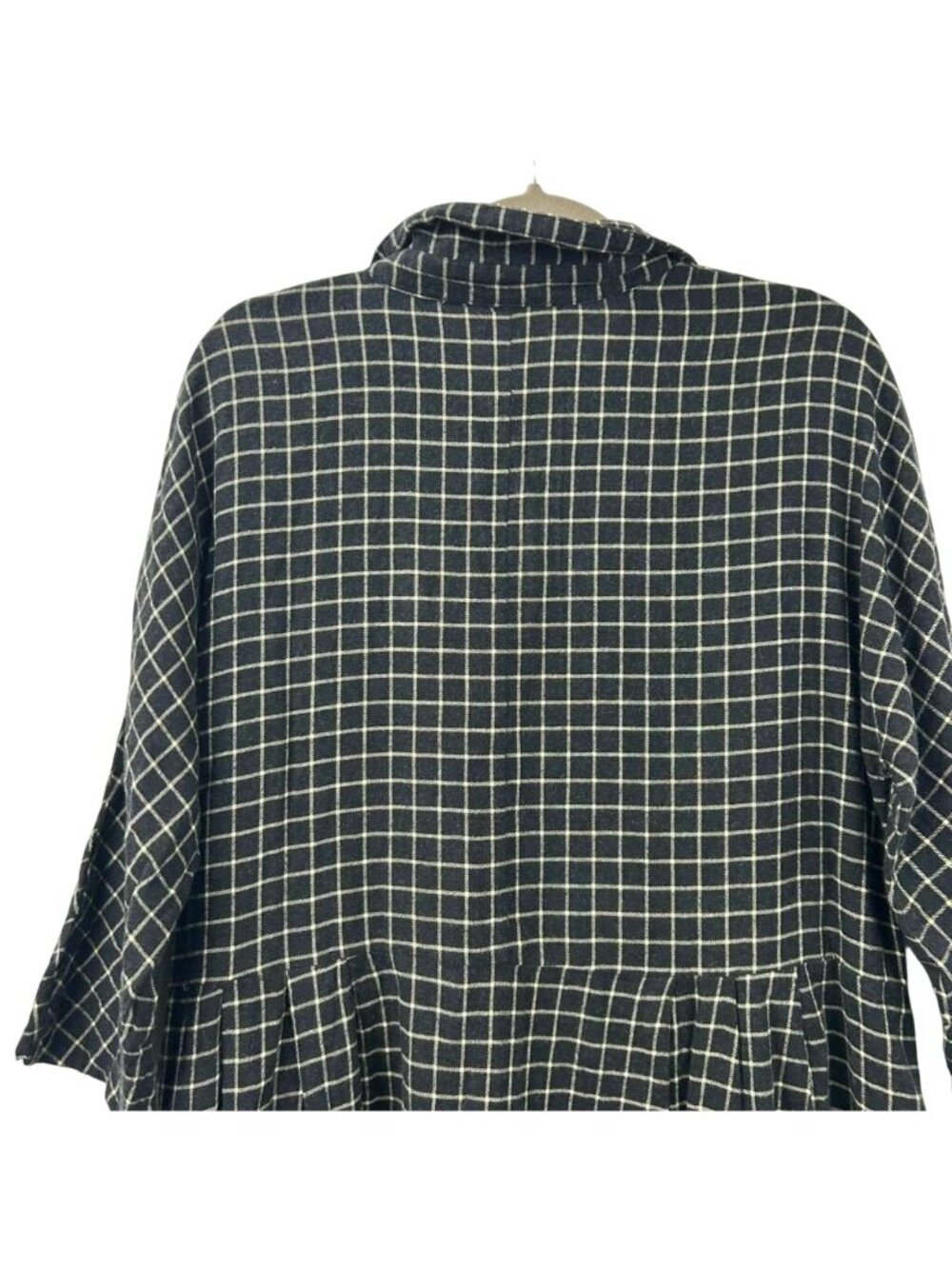 Toast Dress Women's M Black/White Check Cashmere Blend Midi Button Front Pockets - Picture 13 of 16